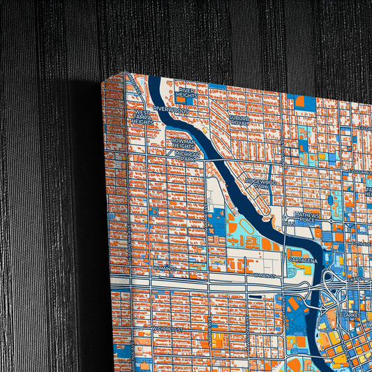 Tampa Florida Colorful City Map Canvas Print Detail