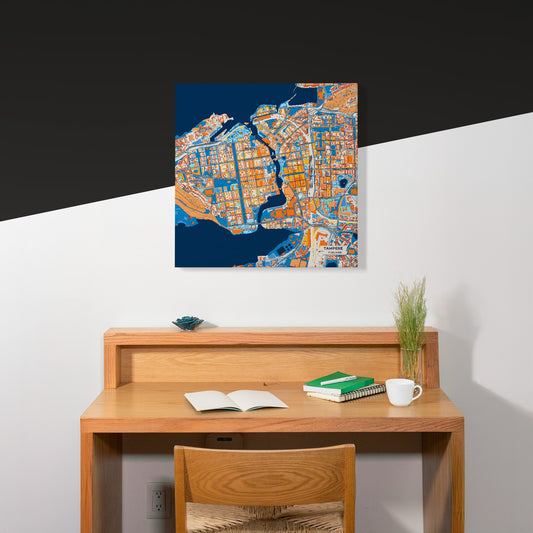 Tampere Finland Colorful City Map Canvas Print Scene