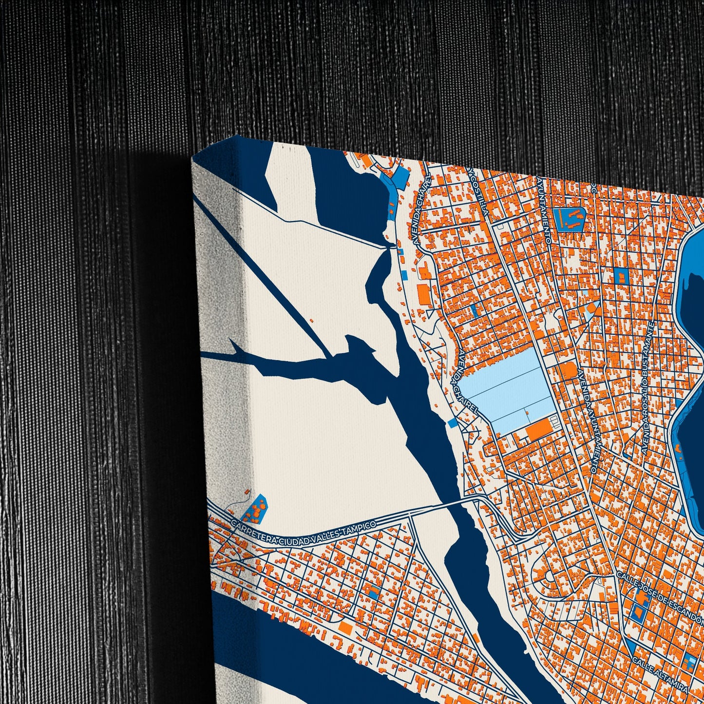 Tampico Mexico Colorful City Map Canvas Print Detail