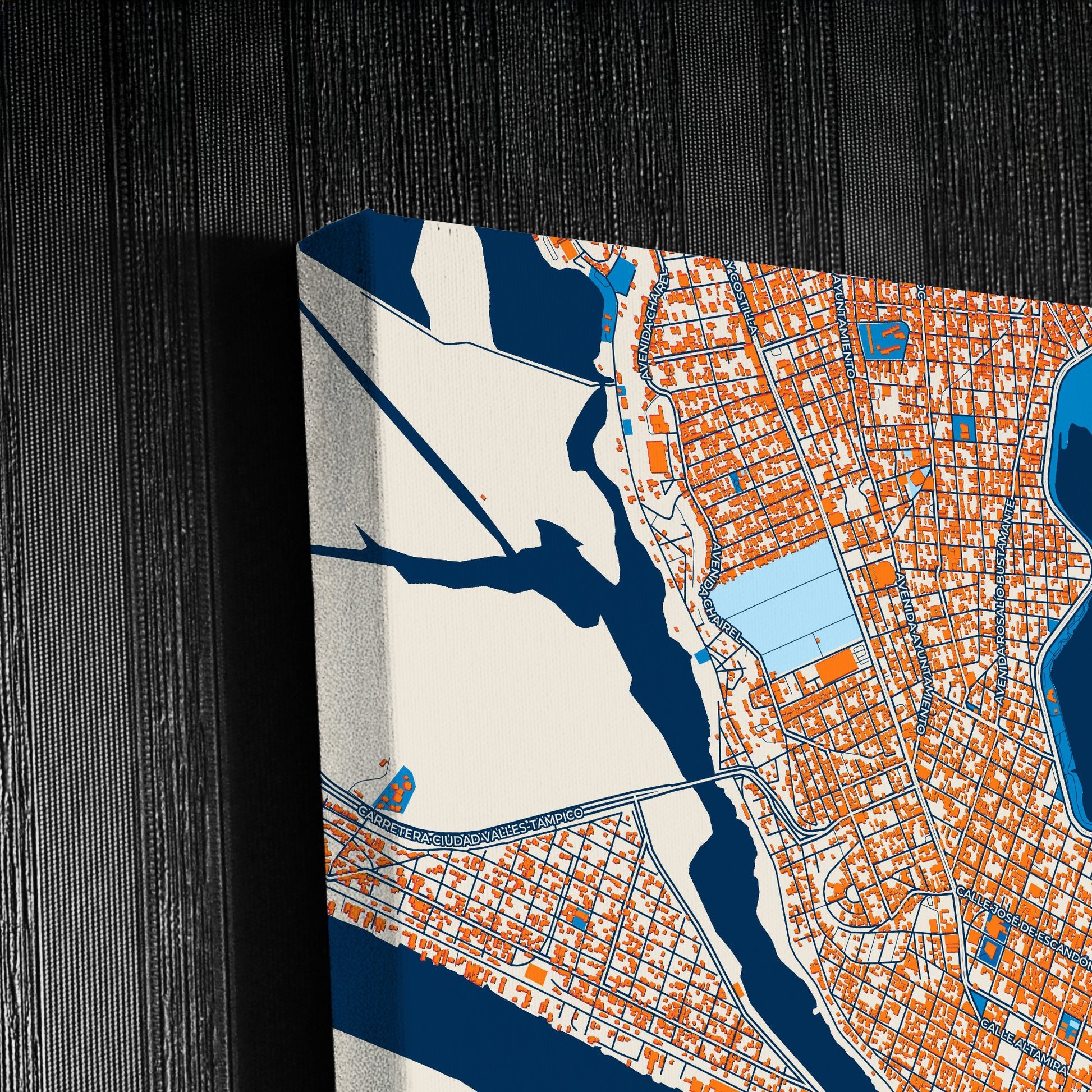 Tampico Mexico Colorful City Map Canvas Print Detail