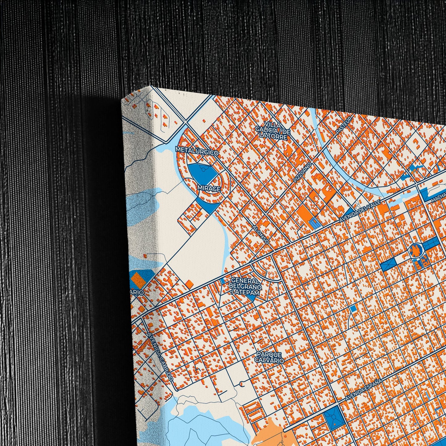 Tandil Argentina Colorful City Map Canvas Print Detail