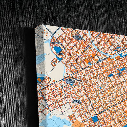 Tandil Argentina Colorful City Map Canvas Print Detail