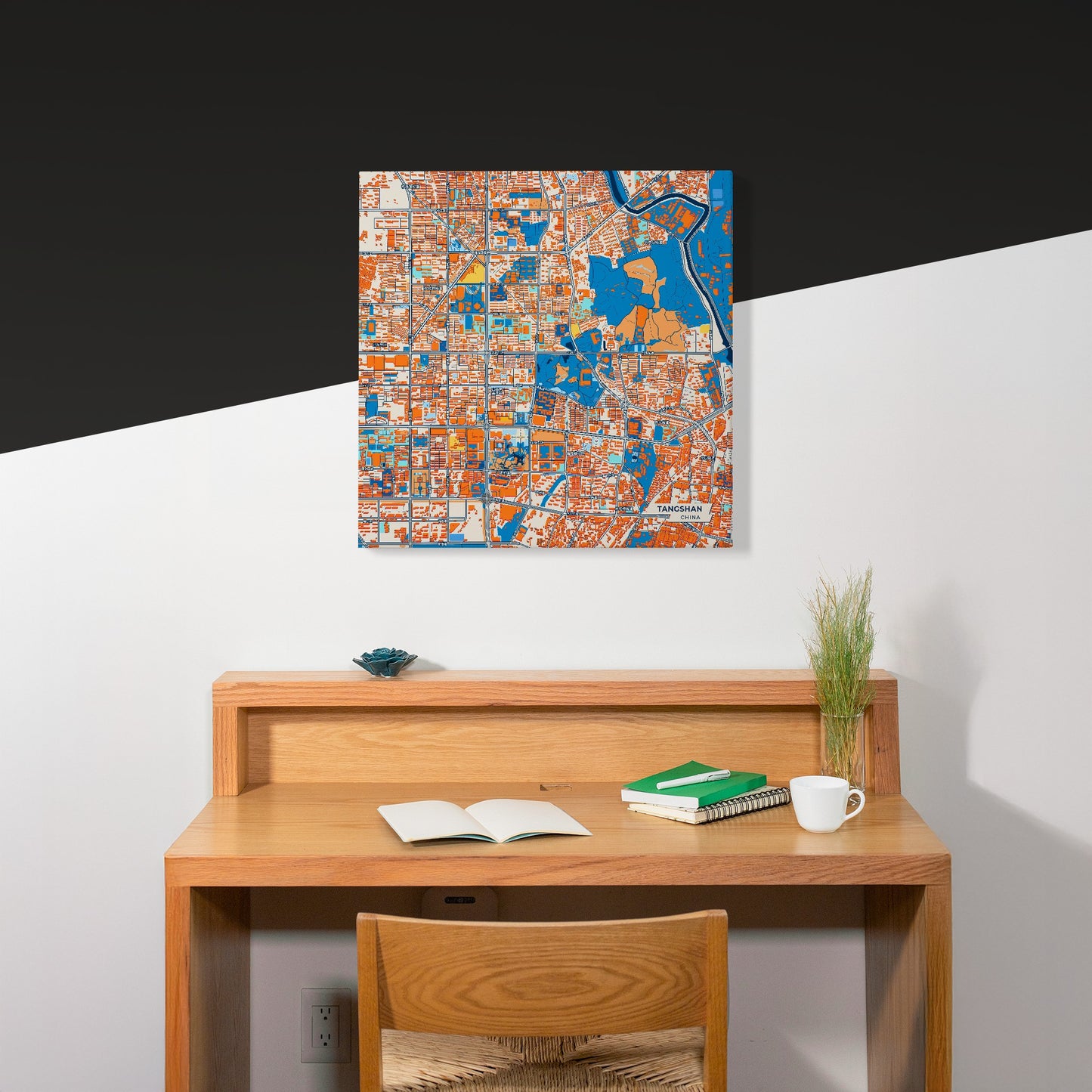 Tangshan China Colorful City Map Canvas Print Scene