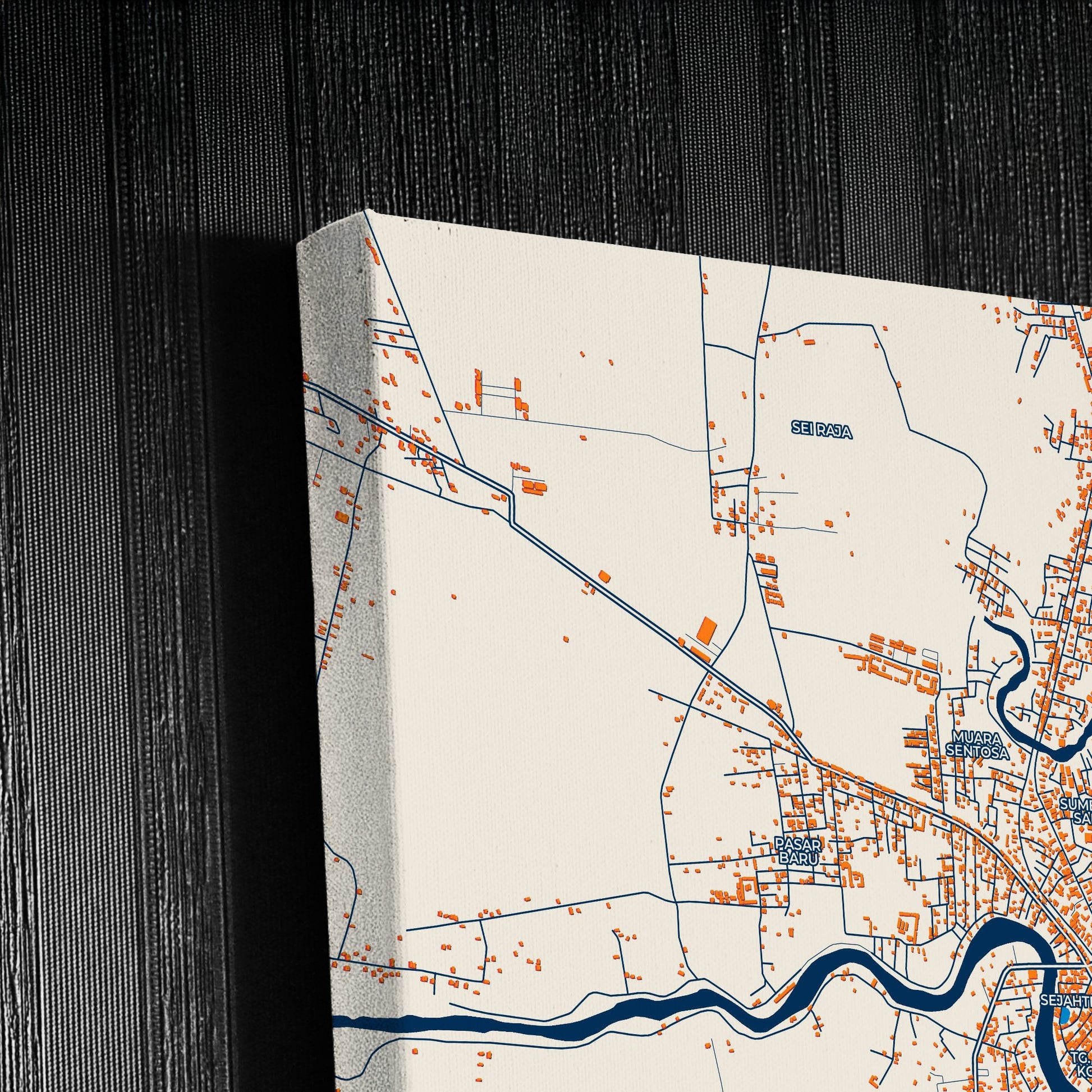 Tanjungbalai Indonesia Colorful City Map Canvas Print Detail