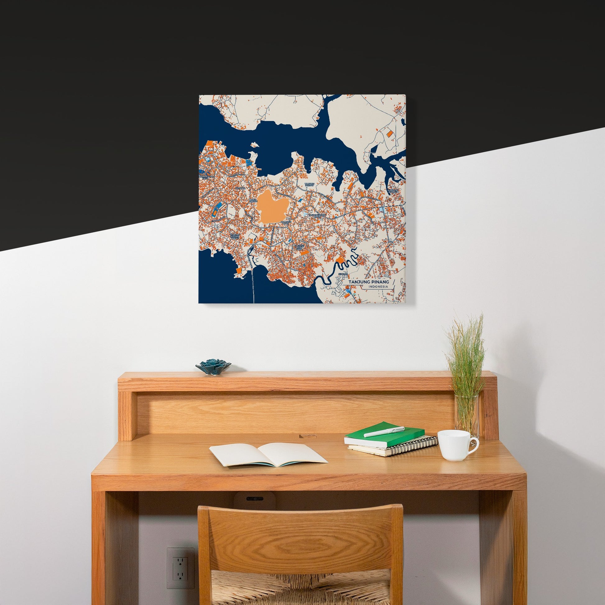 Tanjung Pinang Indonesia Colorful City Map Canvas Print Scene