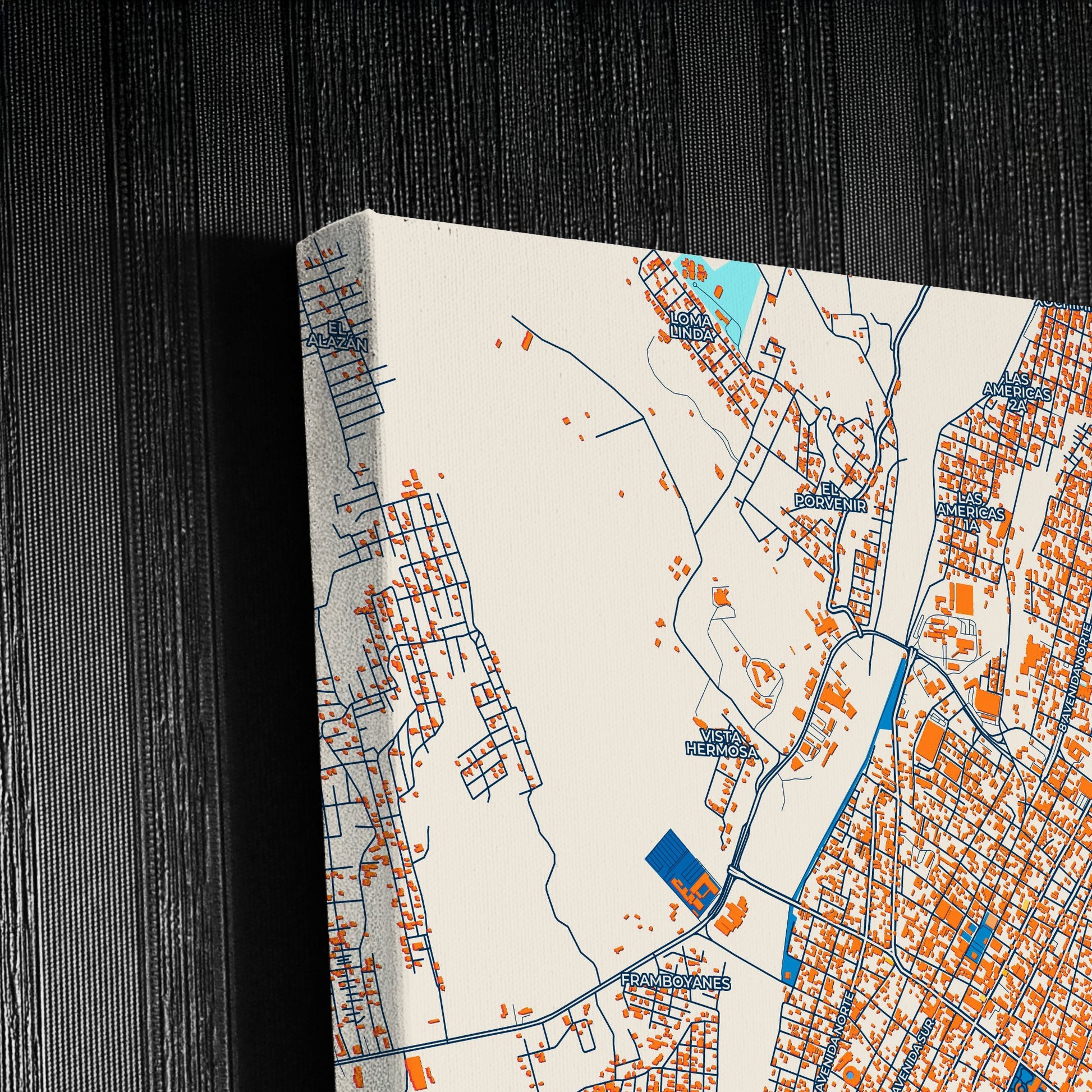 Tapachula Mexico Colorful City Map Canvas Print Detail