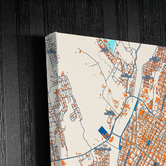 Tapachula Mexico Colorful City Map Canvas Print Detail