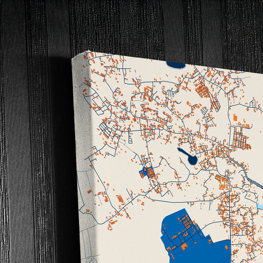 Tarakan Indonesia Colorful City Map Canvas Print Detail