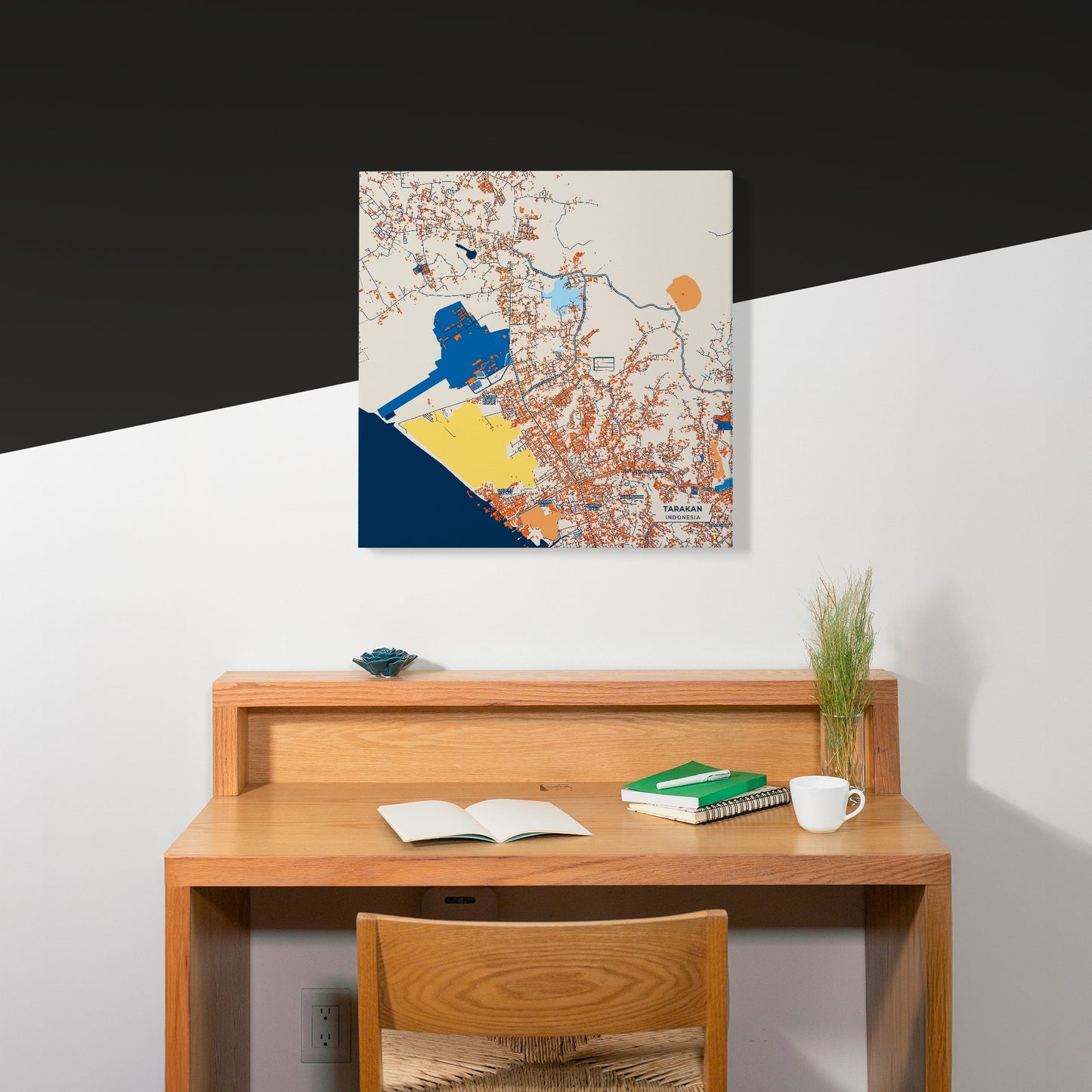 Tarakan Indonesia Colorful City Map Canvas Print Scene