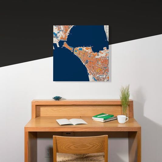 Taranto  Italy Colorful City Map Canvas Print Scene