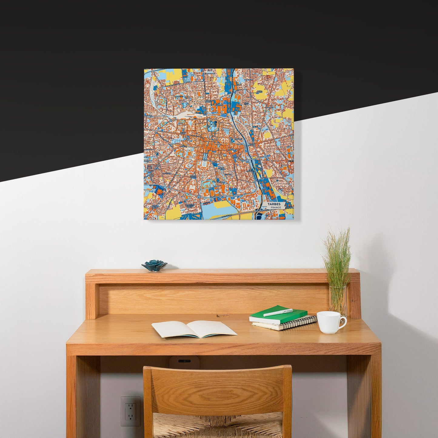 Tarbes France Colorful City Map Canvas Print Scene