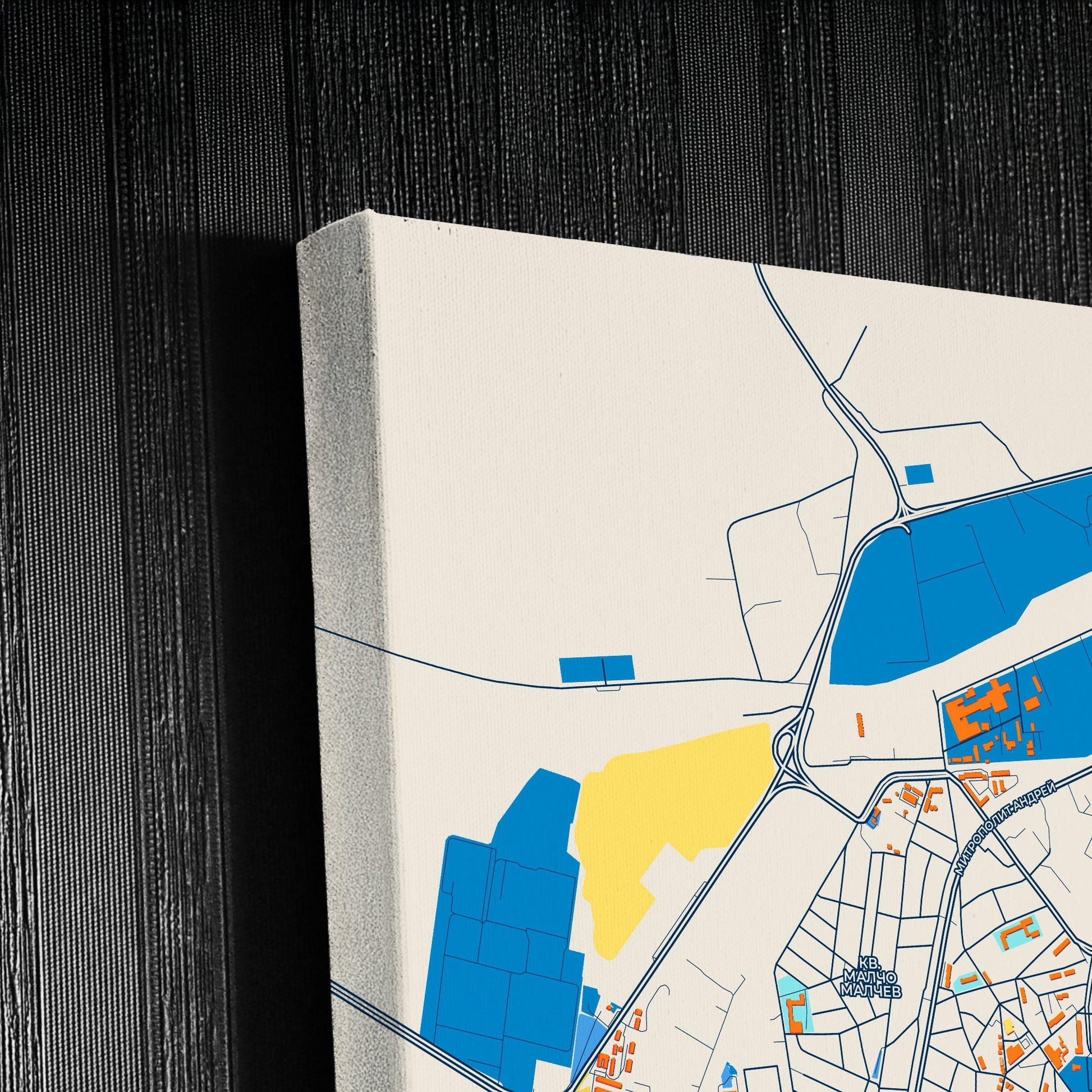 Търговище Bulgaria Colorful City Map Canvas Print Detail