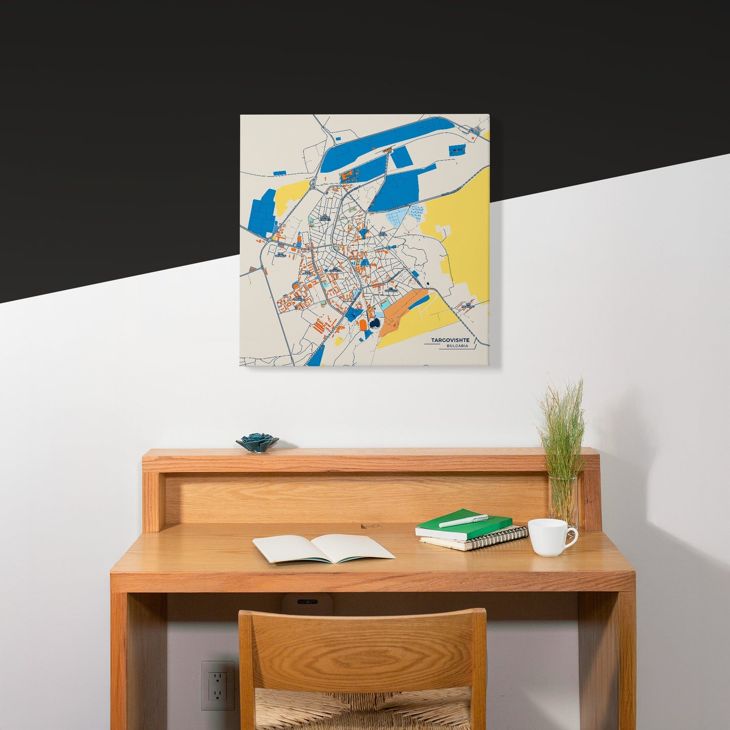 Търговище Bulgaria Colorful City Map Canvas Print Scene