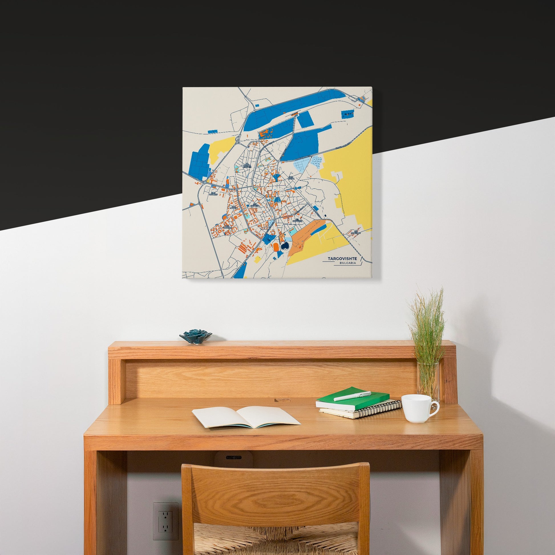 Търговище Bulgaria Colorful City Map Canvas Print Scene