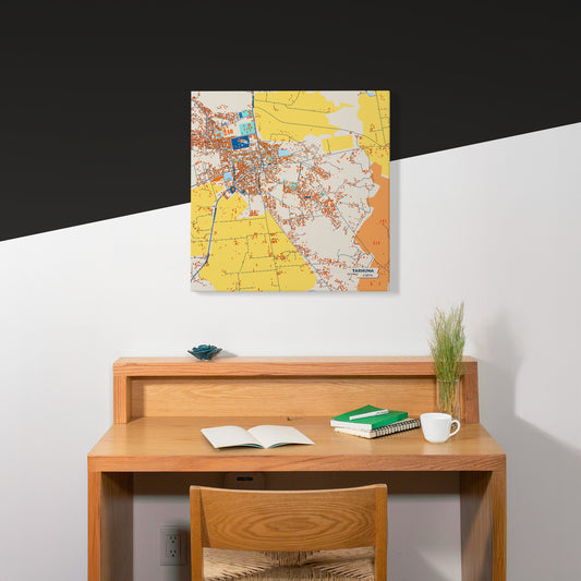 Tarhuna Libya Colorful City Map Canvas Print Scene