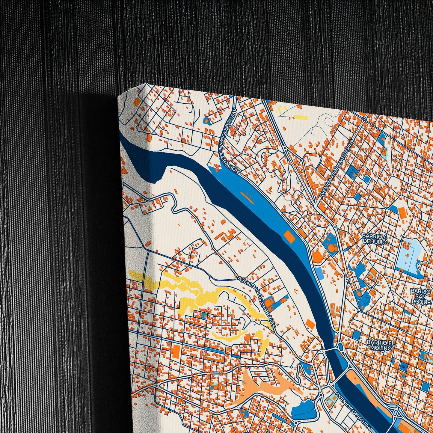 Tarija Bolivia Colorful City Map Canvas Print Detail