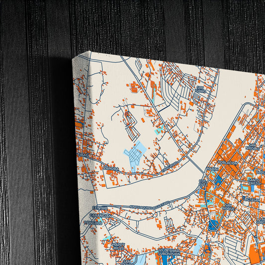 Tarlac City Philippines Colorful City Map Canvas Print Detail