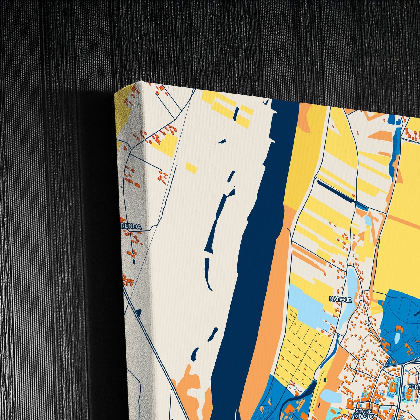 Tarnobrzeg Poland Colorful City Map Canvas Print Detail