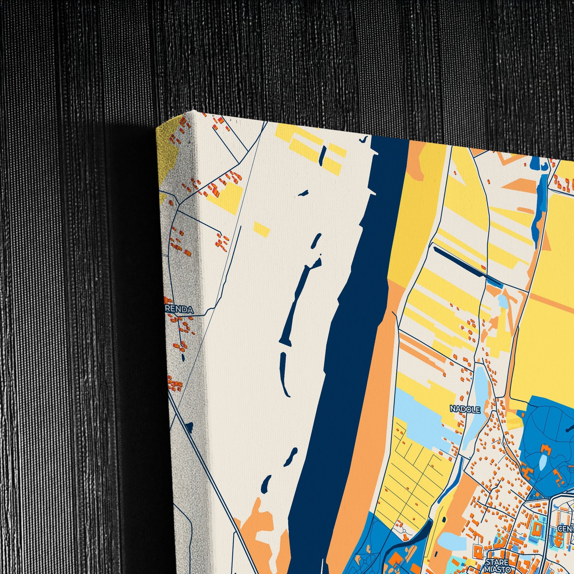 Tarnobrzeg Poland Colorful City Map Canvas Print Detail