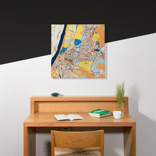 Tarnobrzeg Poland Colorful City Map Canvas Print Scene