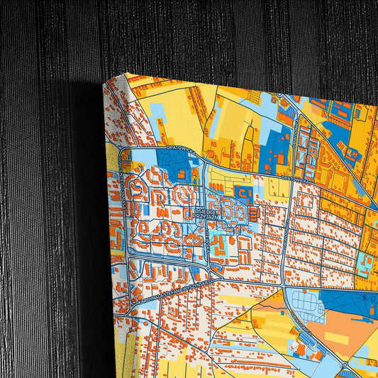 Tarnowskie Góry Poland Colorful City Map Canvas Print Detail