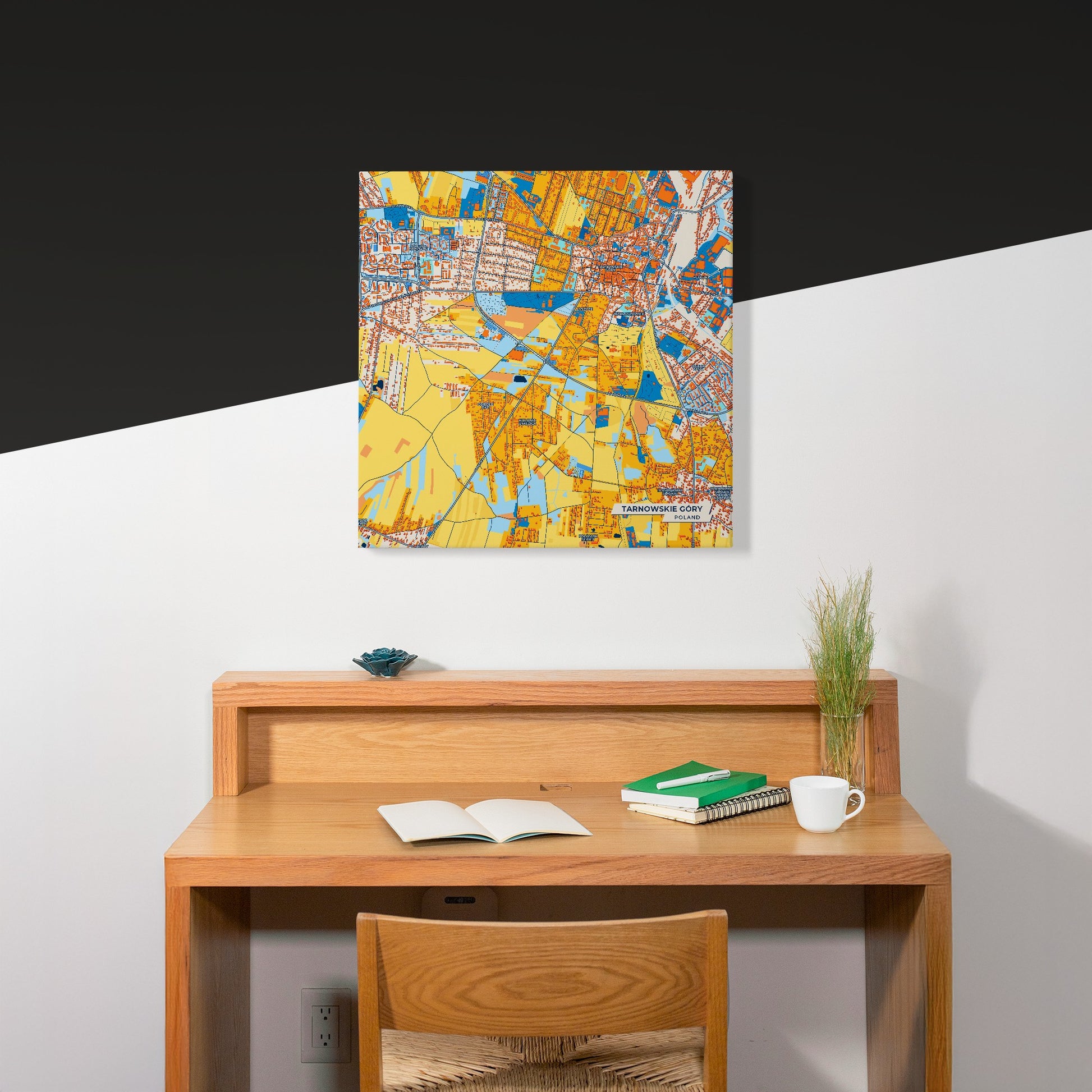 Tarnowskie Góry Poland Colorful City Map Canvas Print Scene