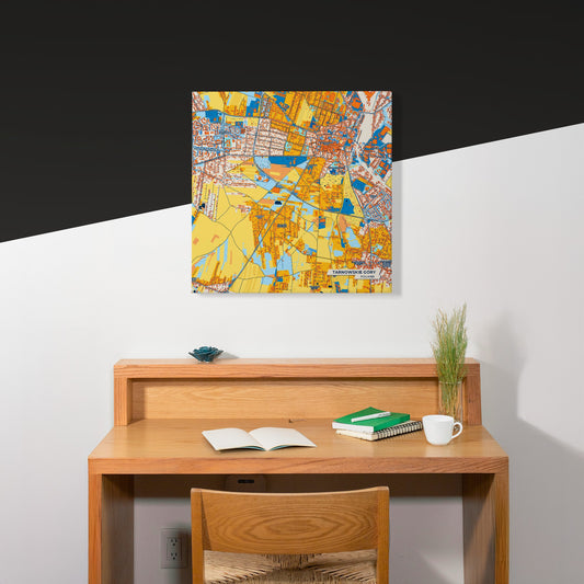 Tarnowskie Góry Poland Colorful City Map Canvas Print Scene
