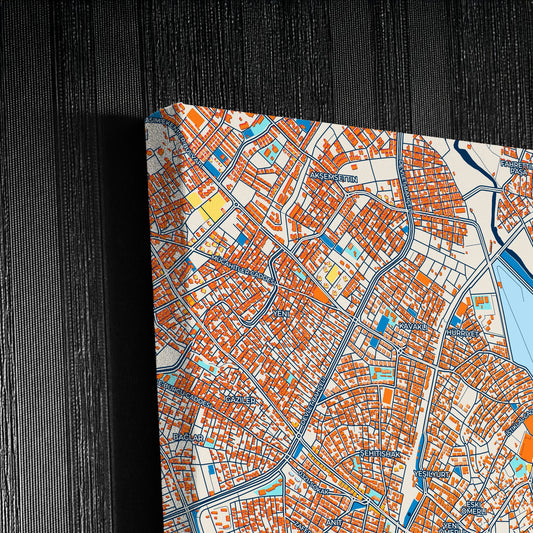 Tarsus Turkey Colorful City Map Canvas Print Detail
