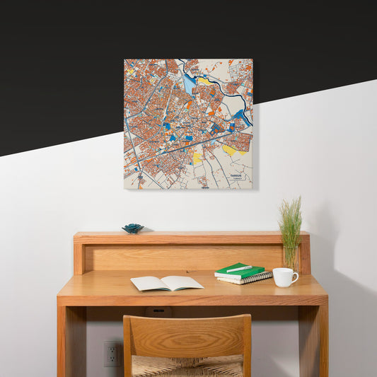 Tarsus Turkey Colorful City Map Canvas Print Scene