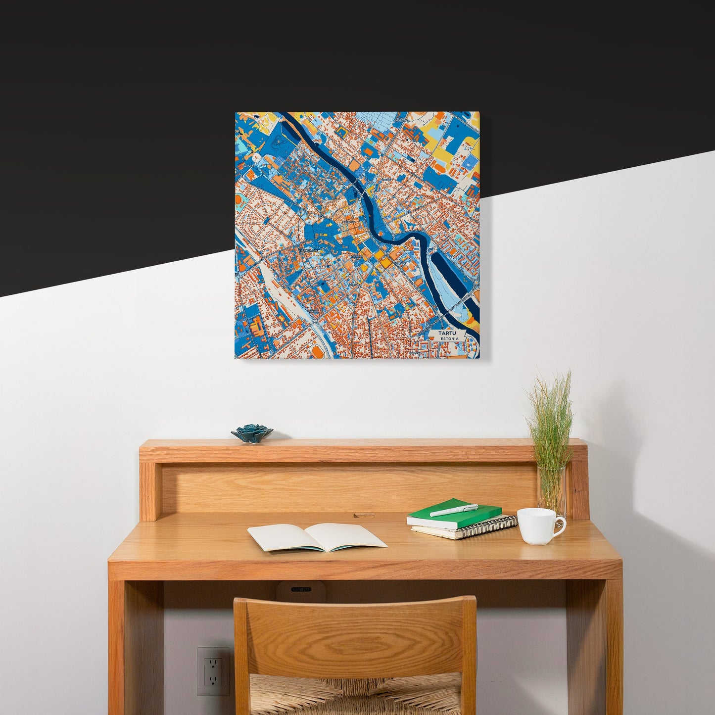 Tartu Estonia Colorful City Map Canvas Print Scene