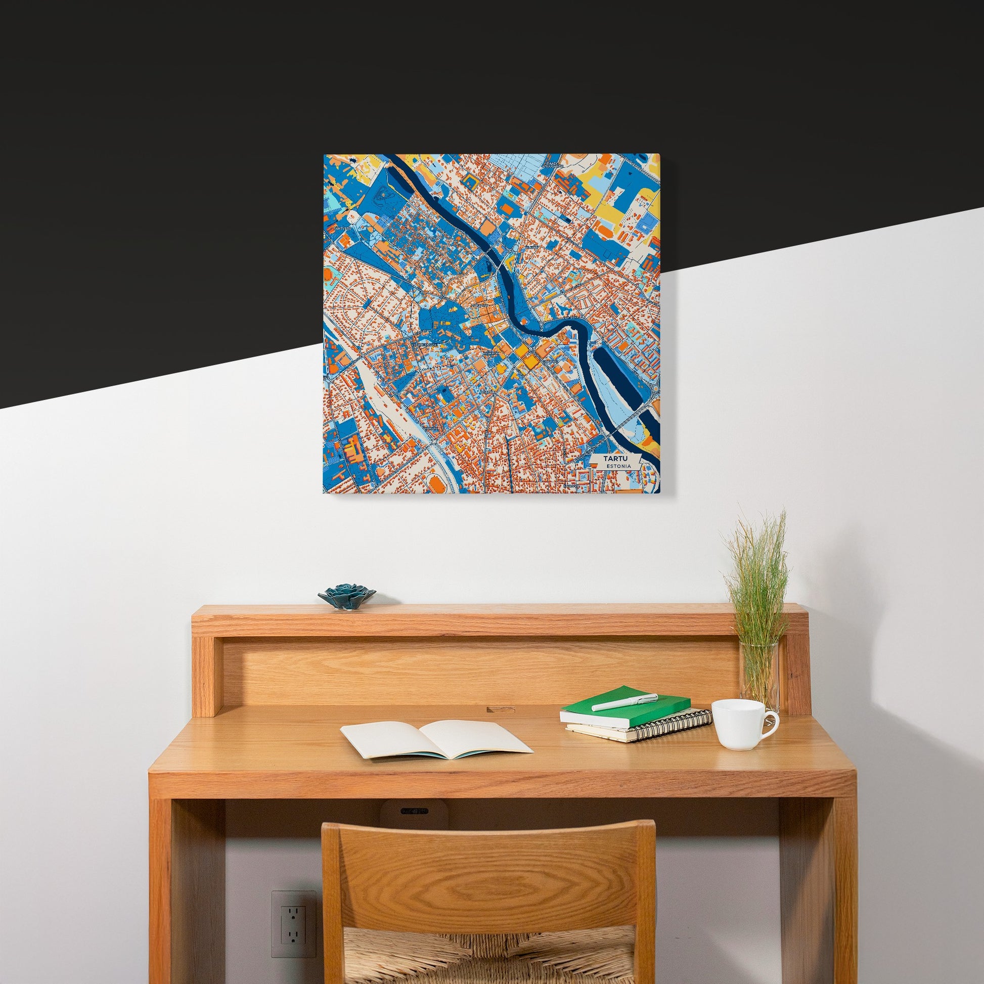 Tartu Estonia Colorful City Map Canvas Print Scene