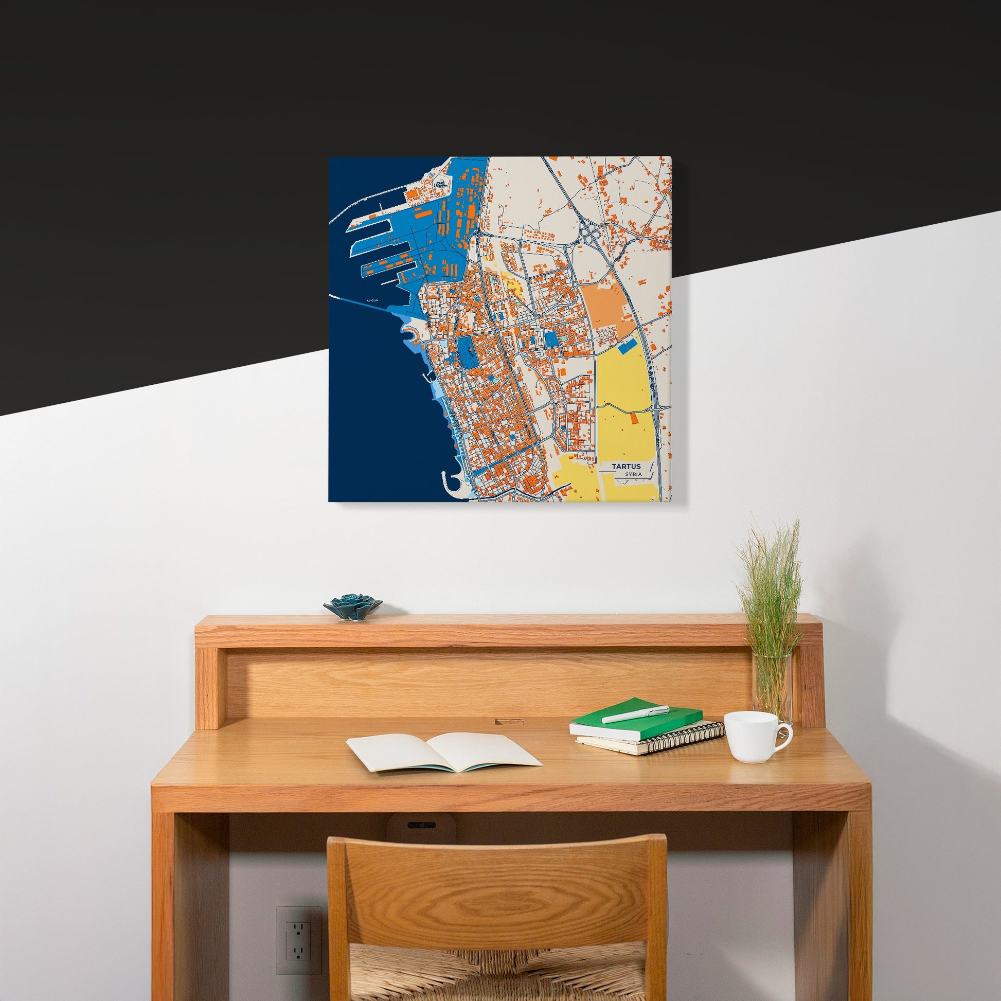 Tartus Syria Colorful City Map Canvas Print Scene