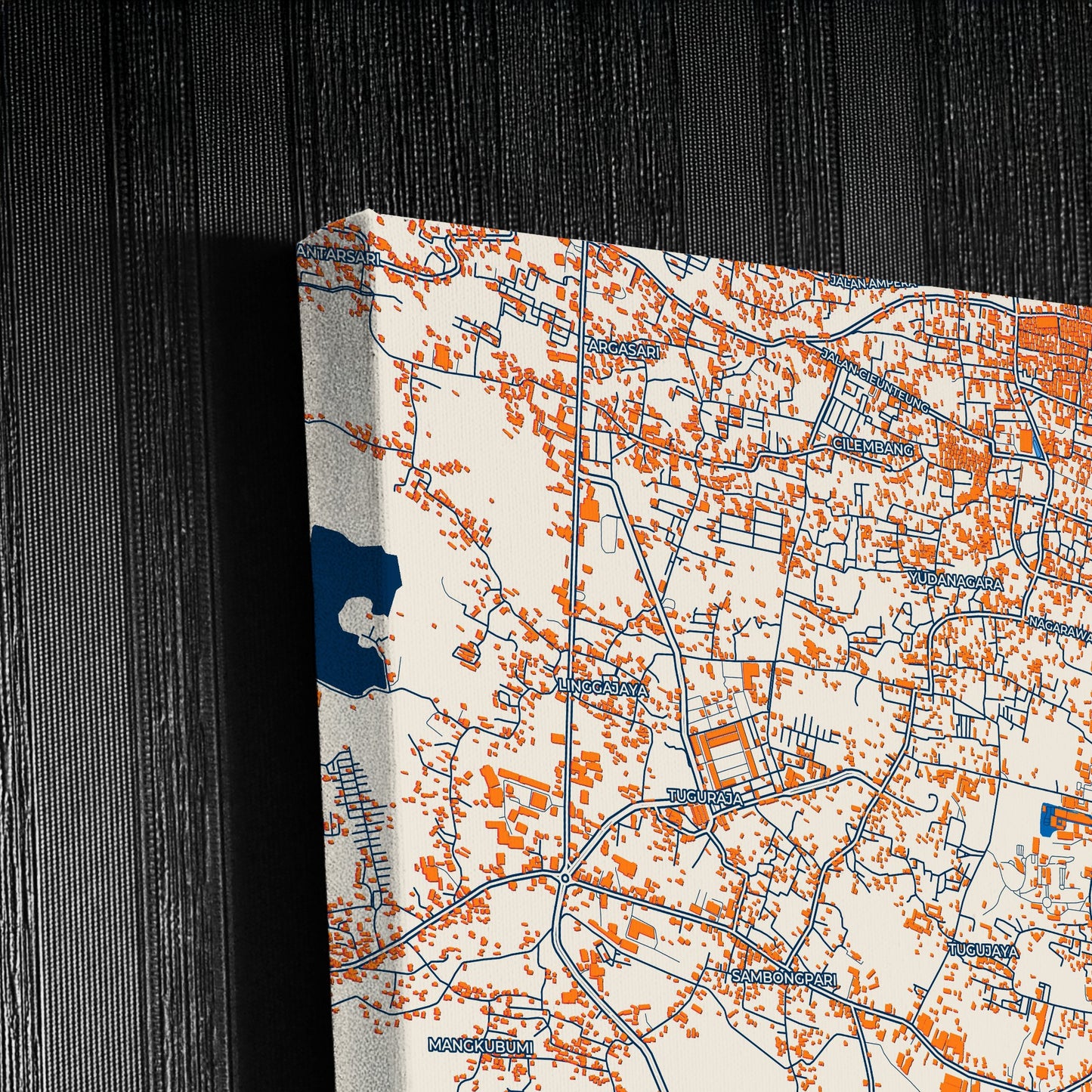 Tasikmalaya Indonesia Colorful City Map Canvas Print Detail