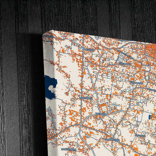 Tasikmalaya Indonesia Colorful City Map Canvas Print Detail
