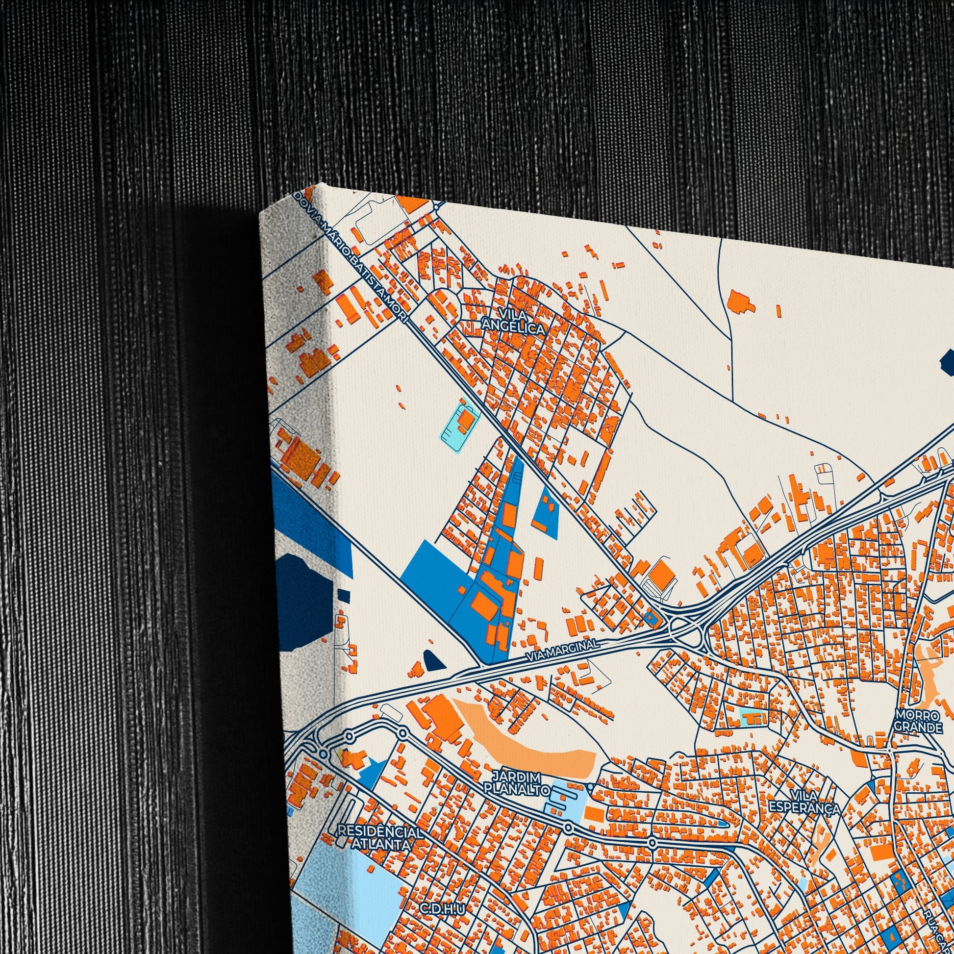 Tatui Brazil Colorful City Map Canvas Print Detail