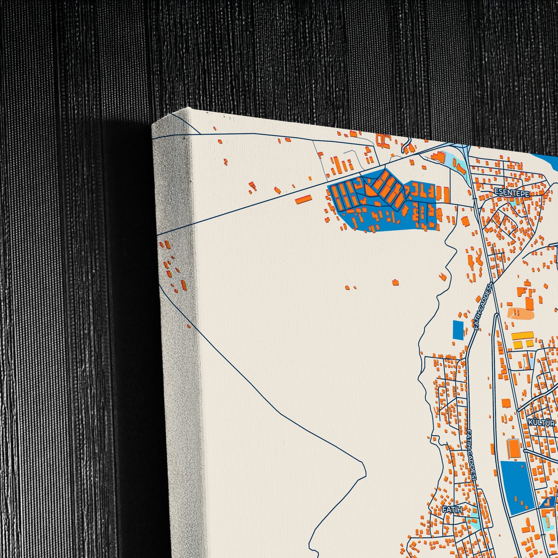 Tatvan Turkey Colorful City Map Canvas Print Detail