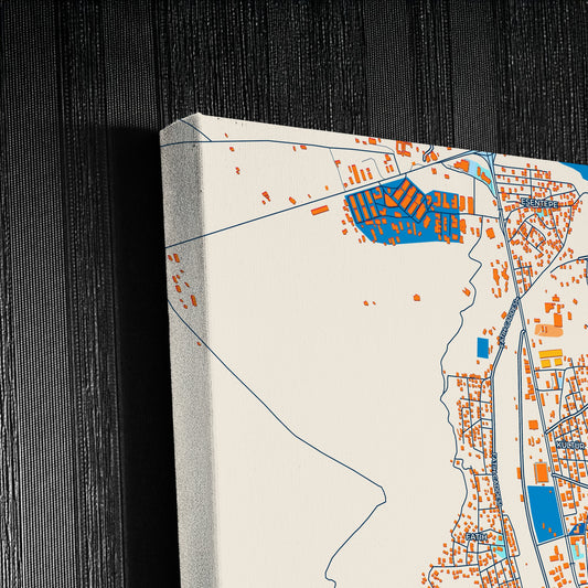 Tatvan Turkey Colorful City Map Canvas Print Detail