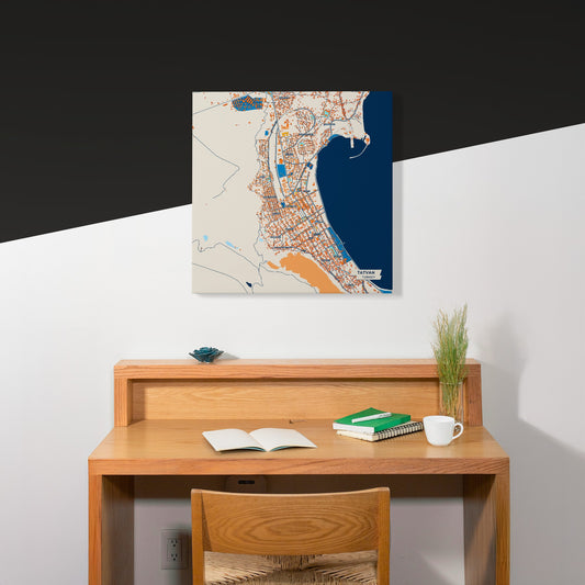 Tatvan Turkey Colorful City Map Canvas Print Scene