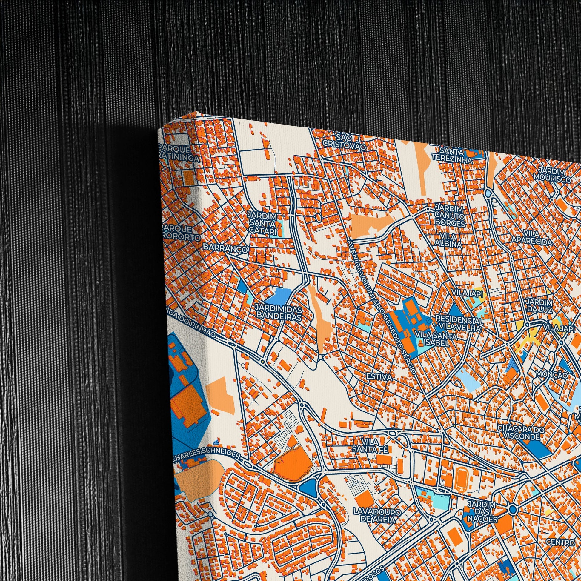 Taubate Brazil Colorful City Map Canvas Print Detail