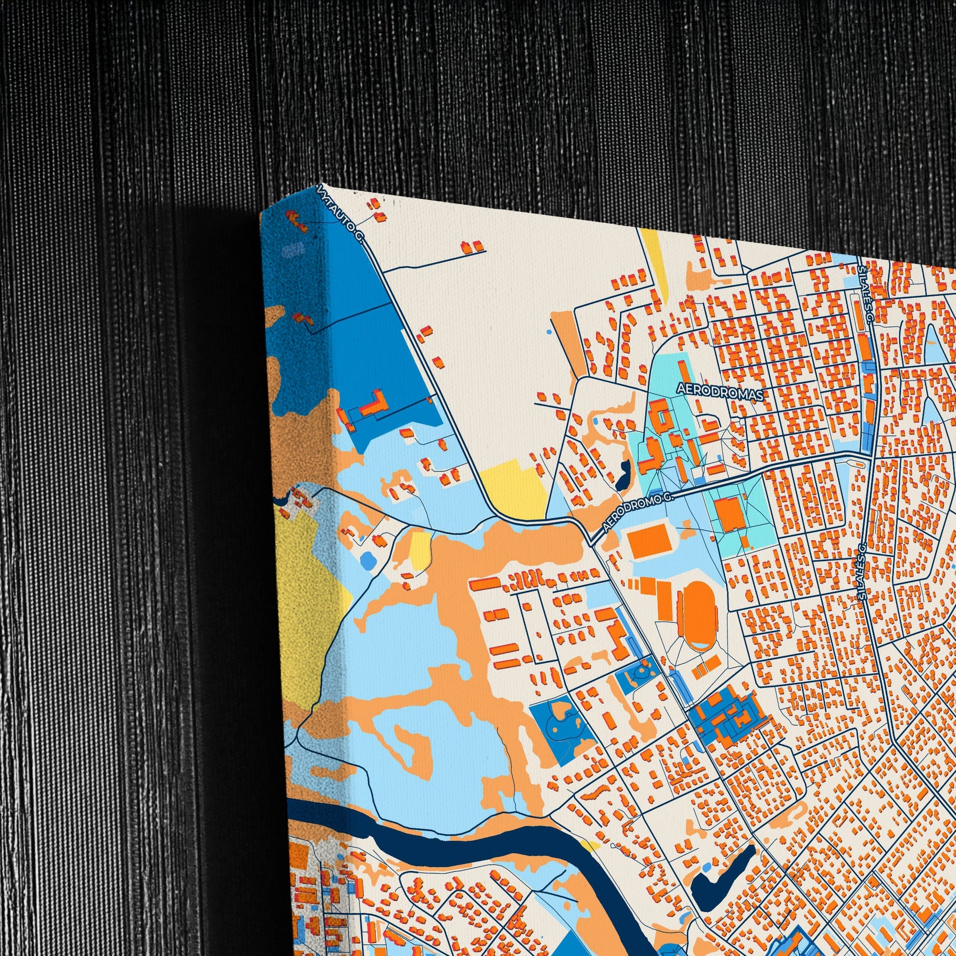 Tauragė Lithuania Colorful City Map Canvas Print Detail