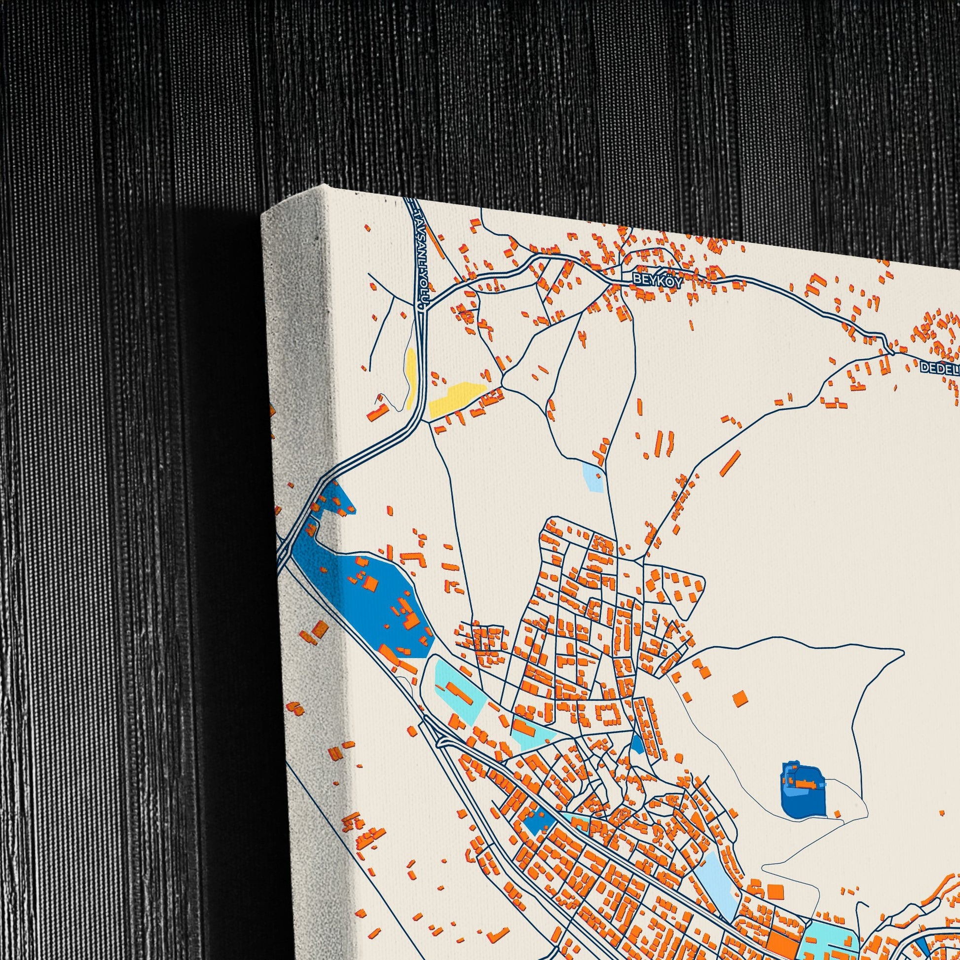 Tavşanli Turkey Colorful City Map Canvas Print Detail