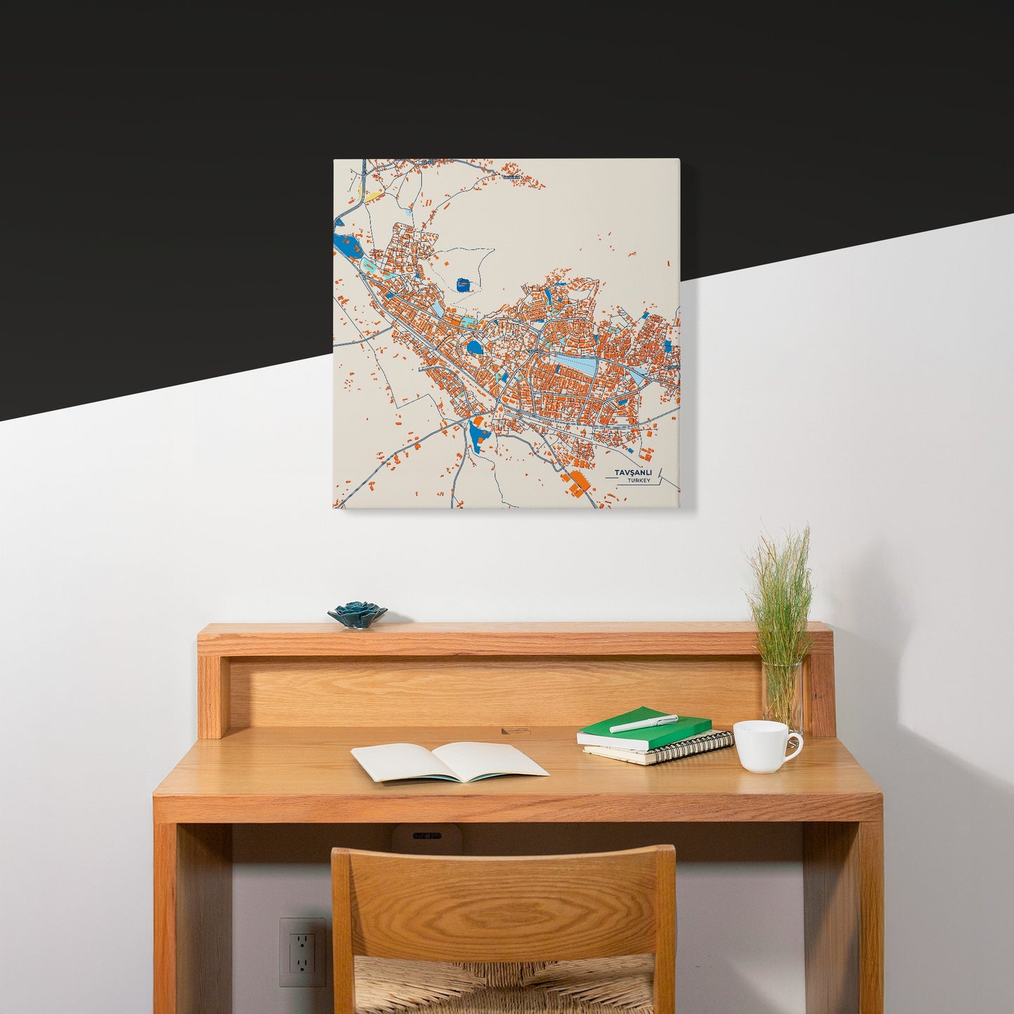 Tavşanli Turkey Colorful City Map Canvas Print Scene