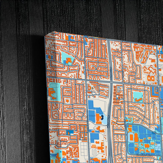 Taylorsville Utah Colorful City Map Canvas Print Detail