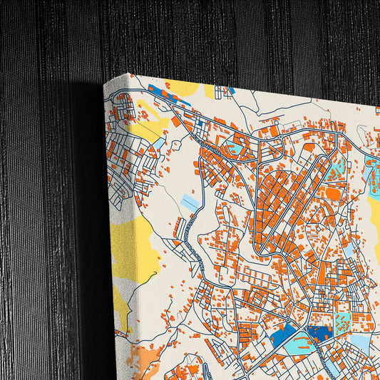 Taza Morocco Colorful City Map Canvas Print Detail