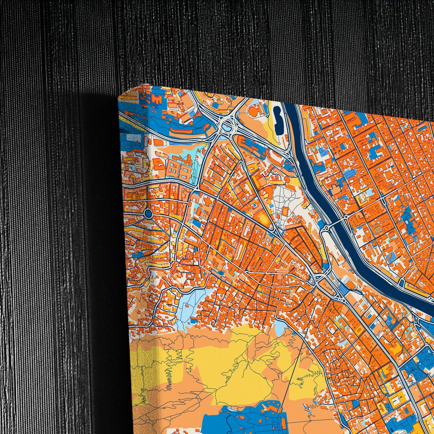 Tbilisi Georgia Colorful City Map Canvas Print Detail