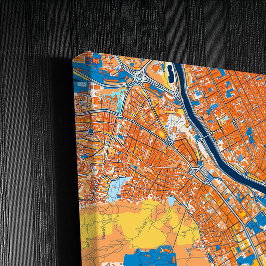 Tbilisi Georgia Colorful City Map Canvas Print Detail