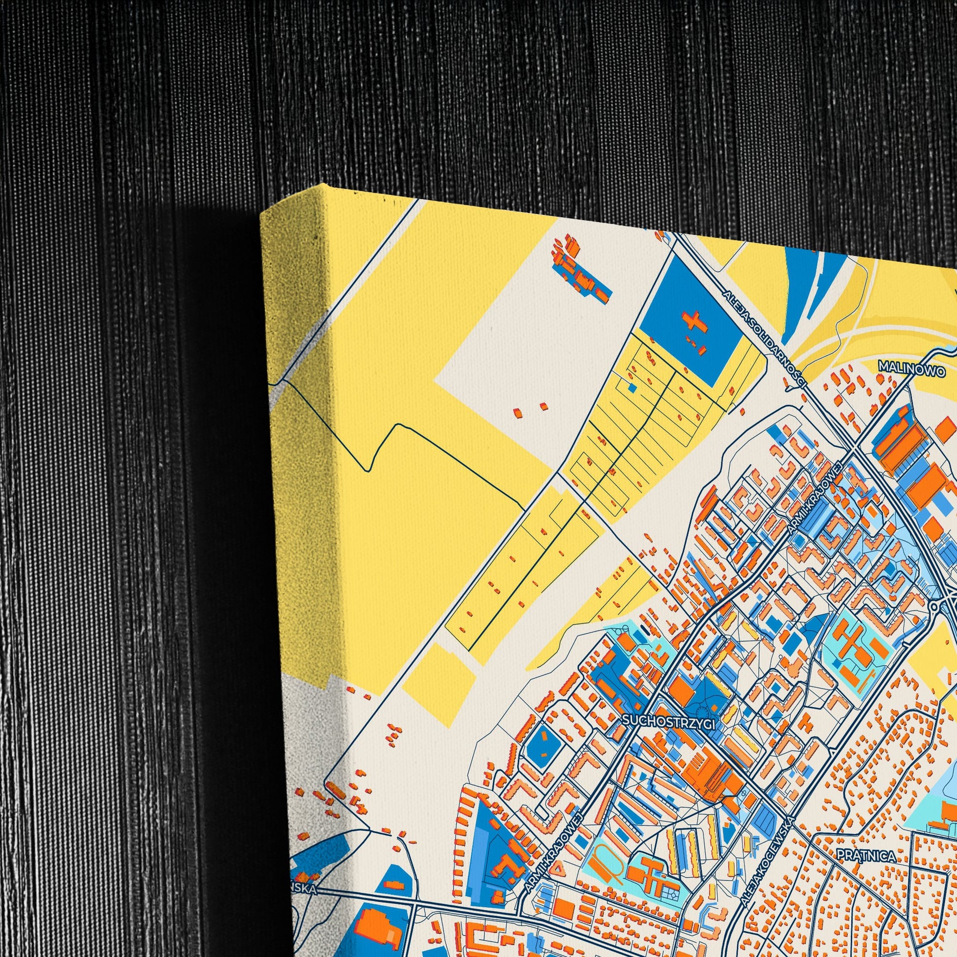Tczew Poland Colorful City Map Canvas Print Detail
