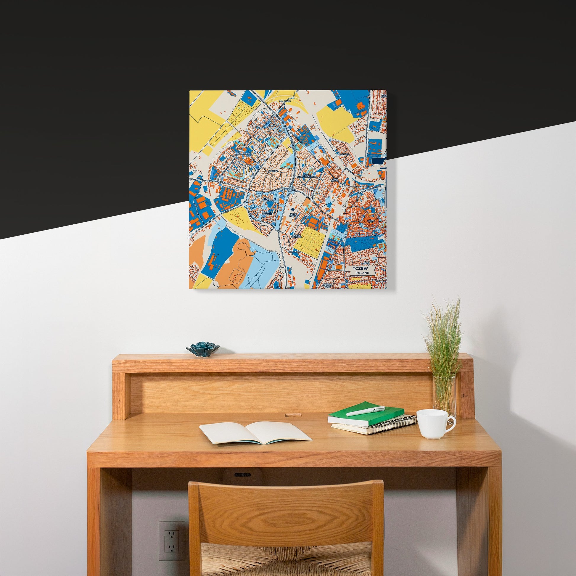 Tczew Poland Colorful City Map Canvas Print Scene
