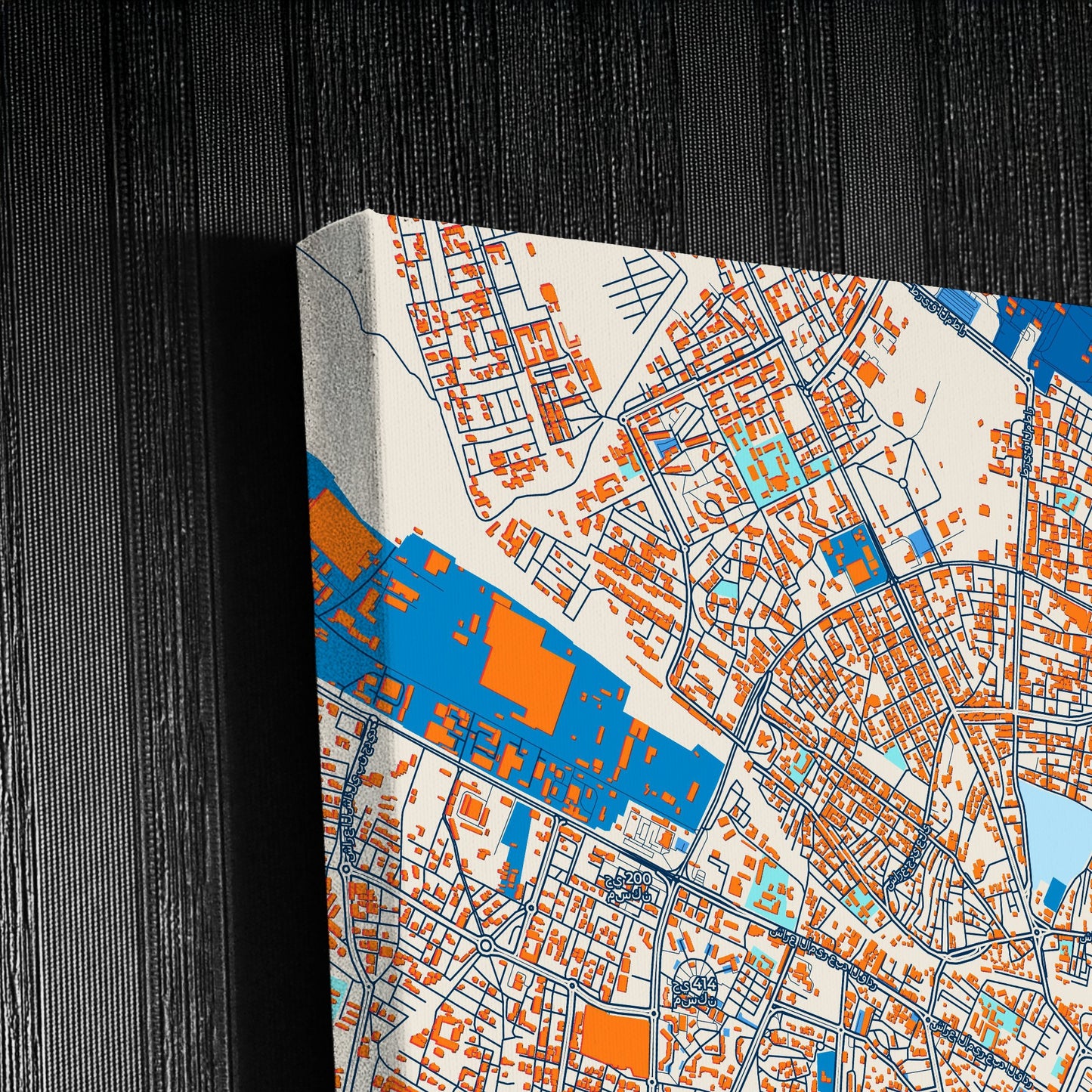 Tebessa Algeria Colorful City Map Canvas Print Detail
