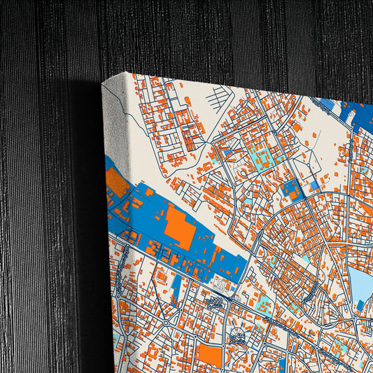 Tebessa Algeria Colorful City Map Canvas Print Detail